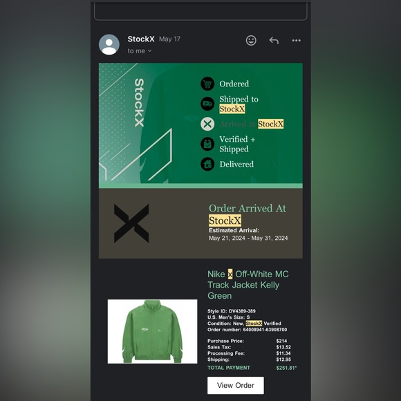 Nike x Off-White Tracksuit Jacket 'Kelly Green' - Picture 3 of 3